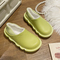 Waterproof cotton slippers for women, suitable for wearing outdoors in autumn and winter. thick-soled, closed-back cotton slippers, indoor/outdoor fuzzy slippers, non-slip postpartum shoes