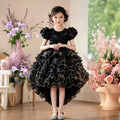 Girl dress trailing flower girl wedding dress puff sleeves new arrival cake skirt kids princess dressgirl dress