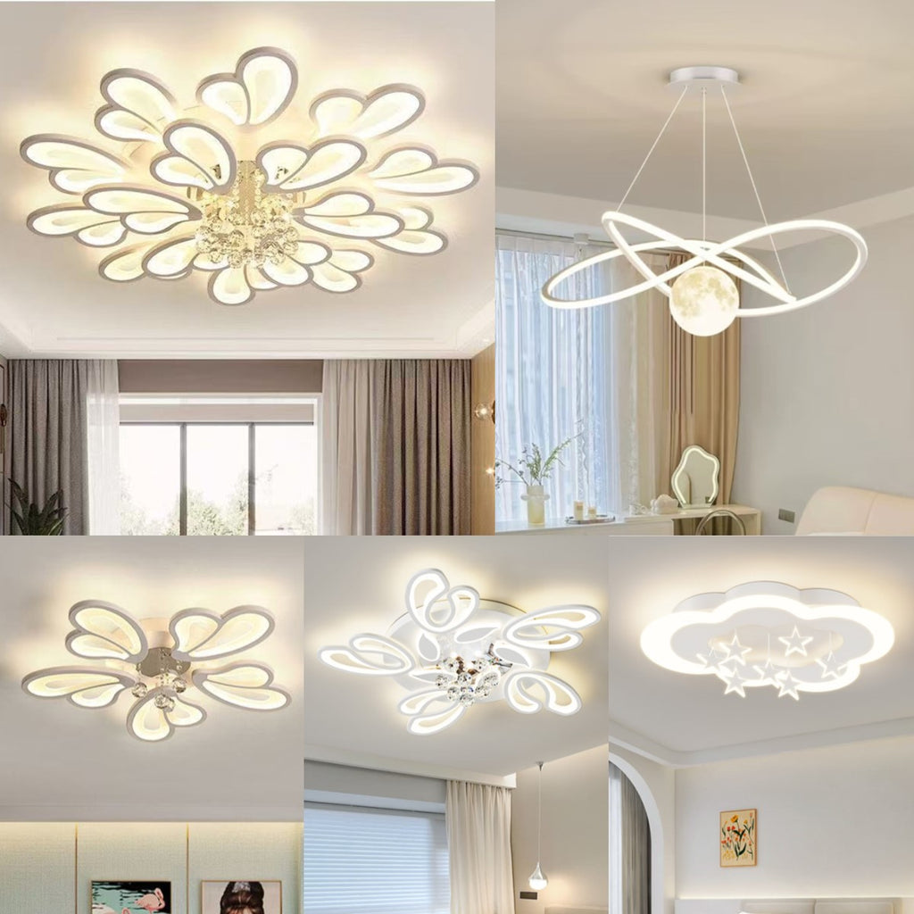 Zhongshan Lighting Restaurant Eye Protection Package Combination Simple Modern Living Room Main Light Bedroom Crystal Suction LED Ceiling Light