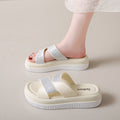 Trendy rhinestone sandals women's summer new thick sole height increasing flip flops beach high-end slippers