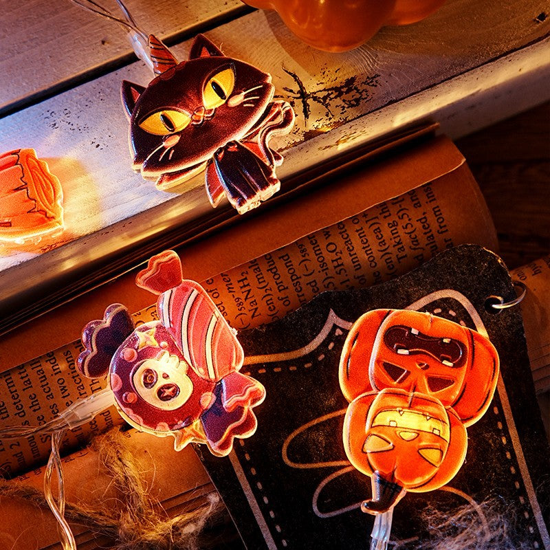 Halloween decorative pumpkin lights led light string small battery holiday flashing light atmosphere usb light strip arrangement props