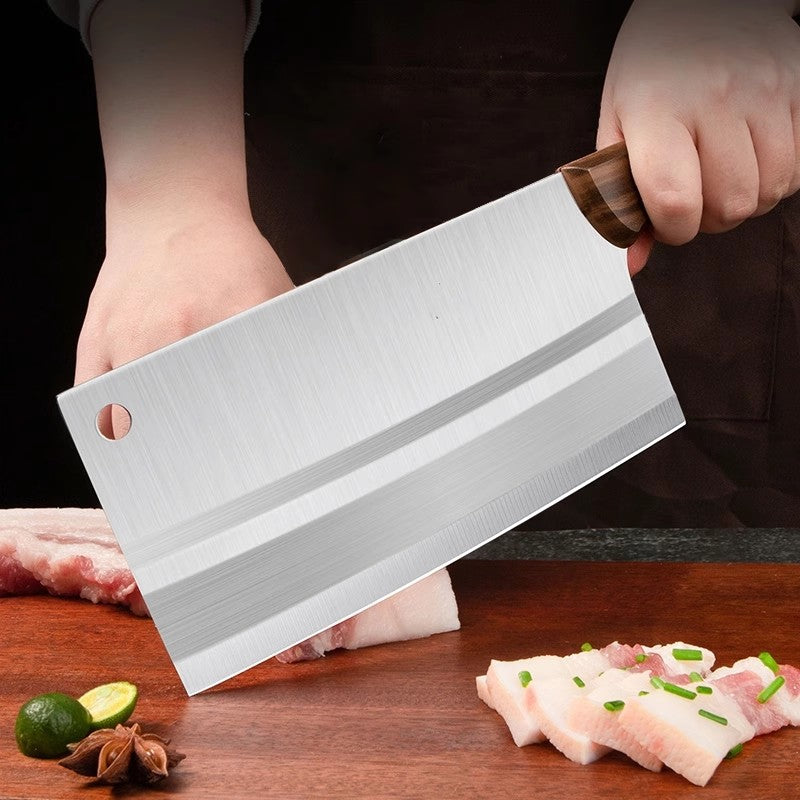 Stainless steel cleaver - sharp, heavy-duty kitchen knife for home use - perfect for chopping vegetables and meat - effortless cutting for home chefs and women