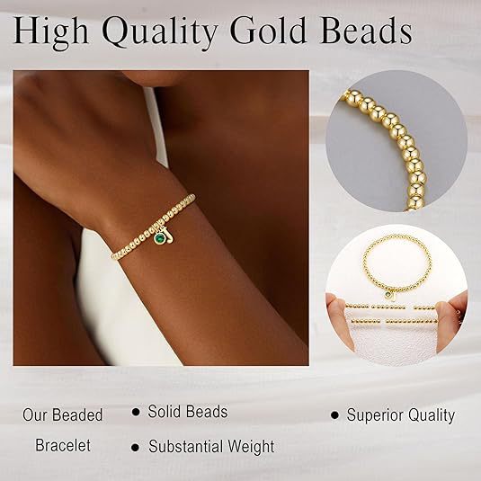 2026 amazon cross-border 12 birthstone pendant bracelet stainless steel beaded bracelet fashion commuting trendy new arrival
