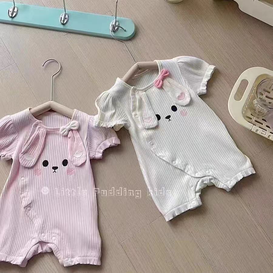 Baby summer short-sleeve romper - adorable cartoon design, newborn & infant short-sleeve crawling suit, summer outfit