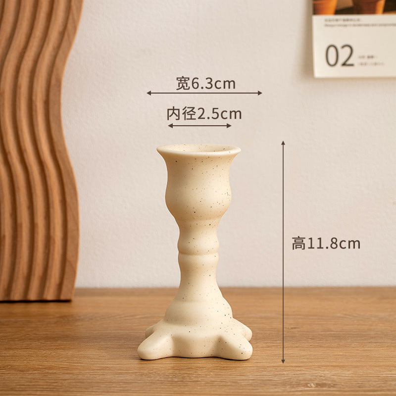 Nordic antique candle holder ceramic ornament simple home decoration festival desktop scented candle pedestal decoration props