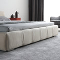 Puff bed - italian original, minimalist italian design, fully brushed velvet genuine leather fabric upholstered double bed for master bedroom