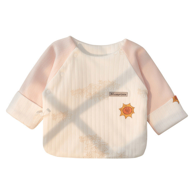 Babylon half-back romper - autumn/winter quilted top - infant & toddler clothing - warm monk suit - cute baby autumn outfit