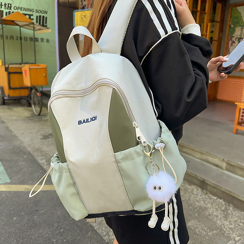 Schoolbag daily travel spring outing travel pure colorpatchwork kindergarten backpack abrasion resistantwaterproof lightweight backpack