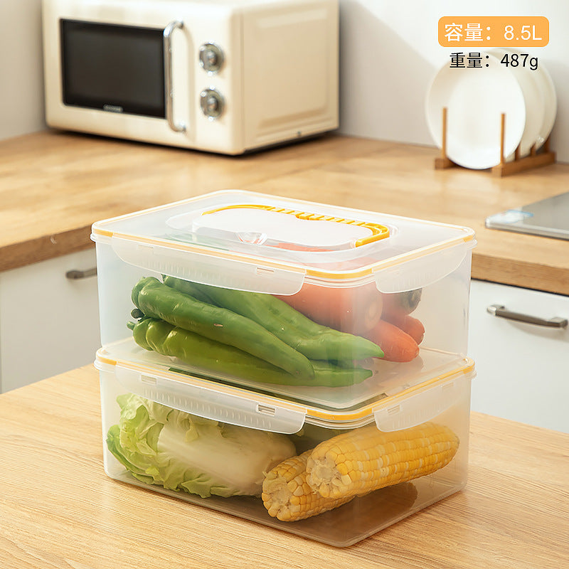 Food grade refrigerator storage fresh-keeping box, transparent food freezing sealed box with lid, kitchen vegetable egg storage box