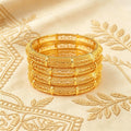 Middle eastern retro filigree hollow-out bangle ethnic style thin gold-plated bangle set cross-border women's bracelet wholesale