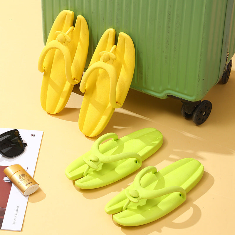 Foldable travel slippers for women - portable, anti-slip, disposable flip-flops for swimming, business trips, bathing, and beach use. perfect for travel
