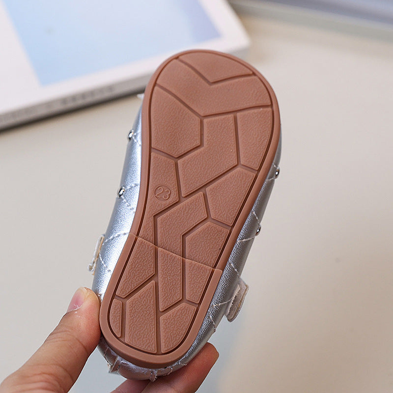 Vancahao kids' leather shoes -  autumn new collection, korean style, sweet bow princess shoes for little girls, soft sole