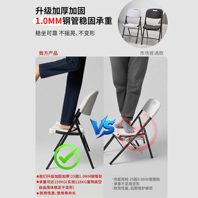 Amazon dining chair casual conference room plastic back chair thickened outdoor portable satchel chair stool foldable chair