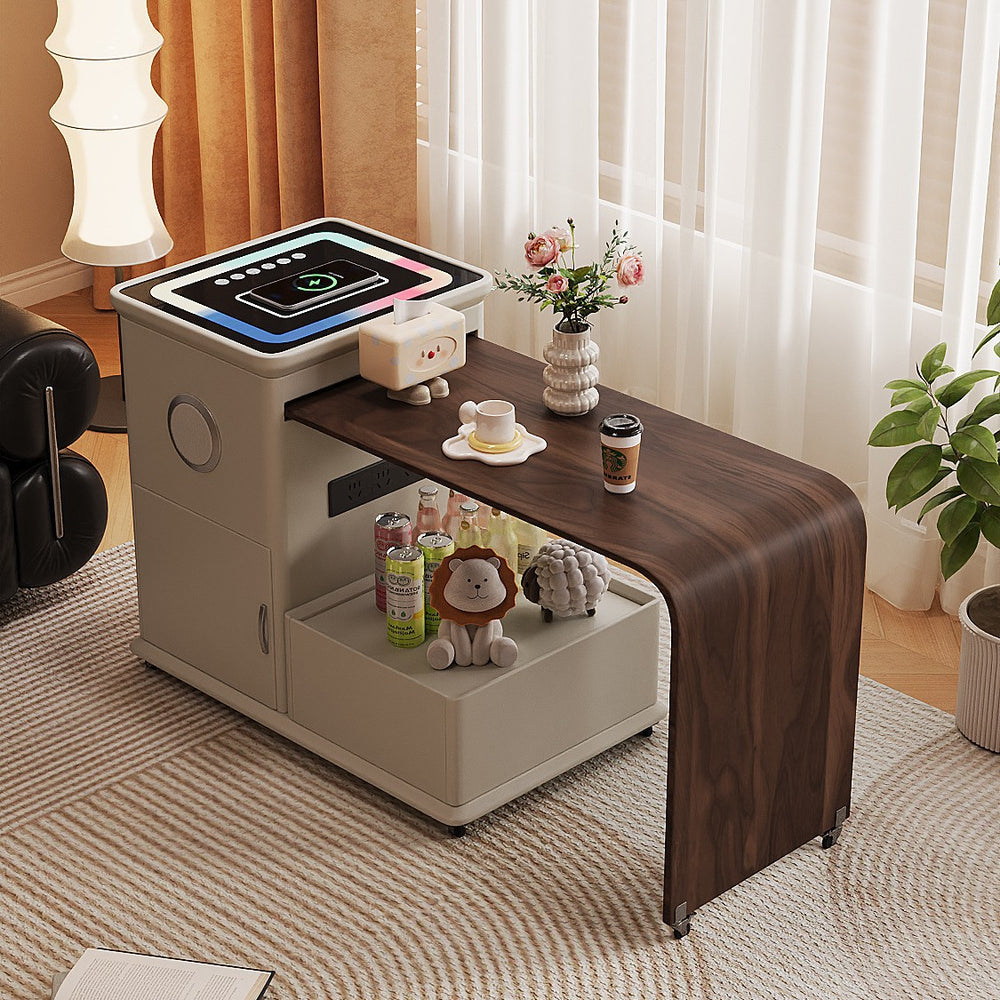 Movable coffee table next to casual side cabinet accessible luxury living room italian normcorenew arrival sofa smart side table trolley
