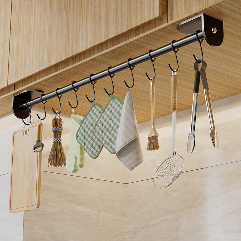 No punching, kitchen hanging rod, wall hanging rack, knife, pot cover, spatula, soup spoon, rag hanger, storage rack.
