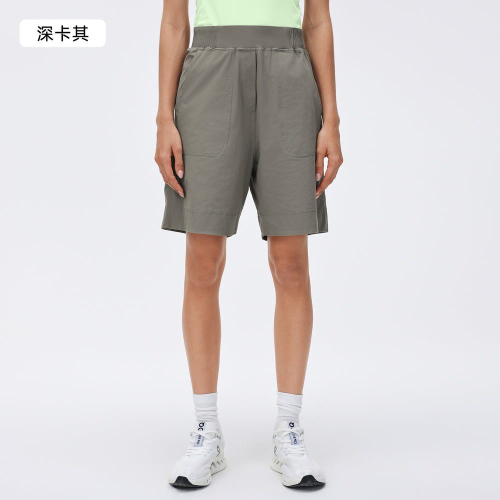 High-waisted casual capri shorts for women - lightweight, breathable, athletic running shorts - loose fit, straight leg, mid-length workout shorts - summer style d26068