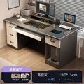 Modern home computer desk with lock, office desk, simple executive desk, office staff desk, student desk, wooden desk