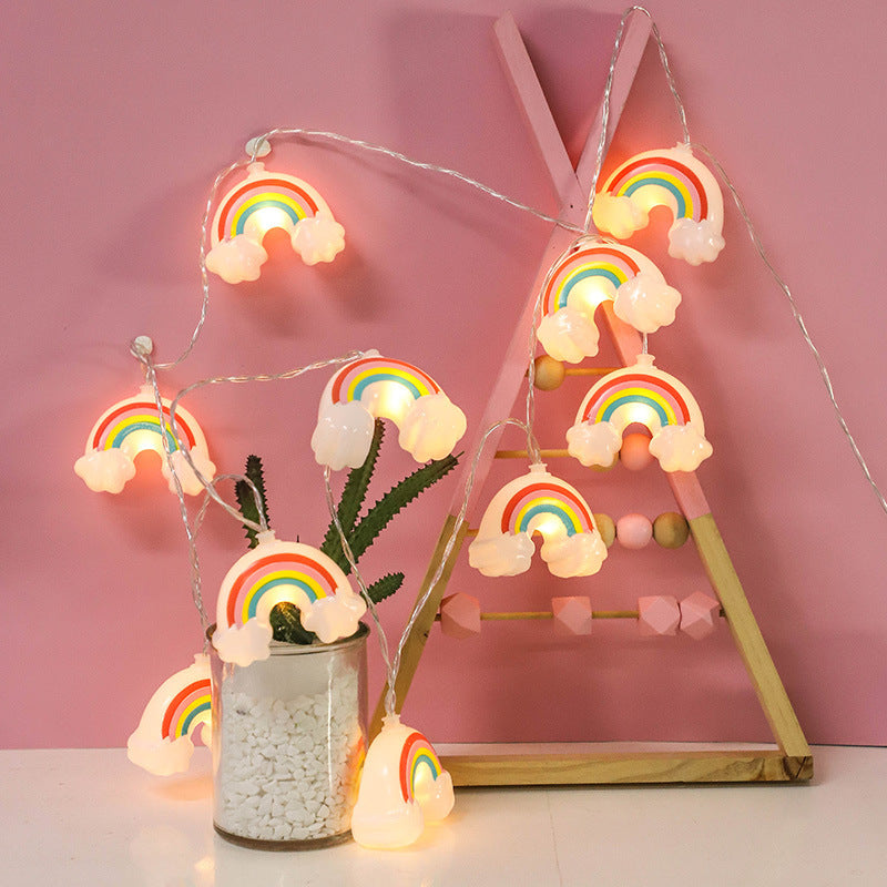 led rainbow light string new creative ins clouds rainbow festival party home decoration small lights flashing lights string lights