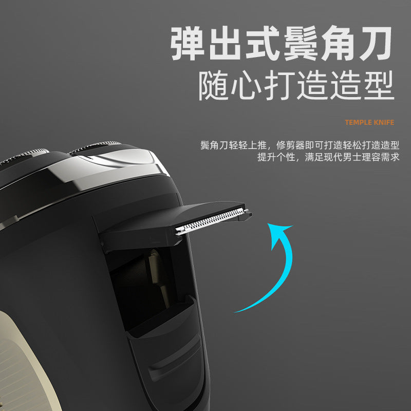 Electric shaver with floating triple-blade head, full body washable, rechargeable digital display razor for men - wholesale