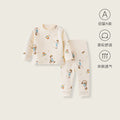 Baby clothes soft fleece cotton spring/autumn style high-waisted belly protection pajamas autumn/winter base layer warm clothes two-piece set