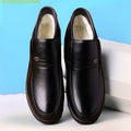 2025 new dad shoes non-slip leather shoes for seniors, high-top cotton shoes for men, winter warm cotton boots for middle-aged and elderly men