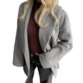 fashion  fall and winter new arrivalretro lapel loosecasualthickenedheattechwoolenoutwear for women