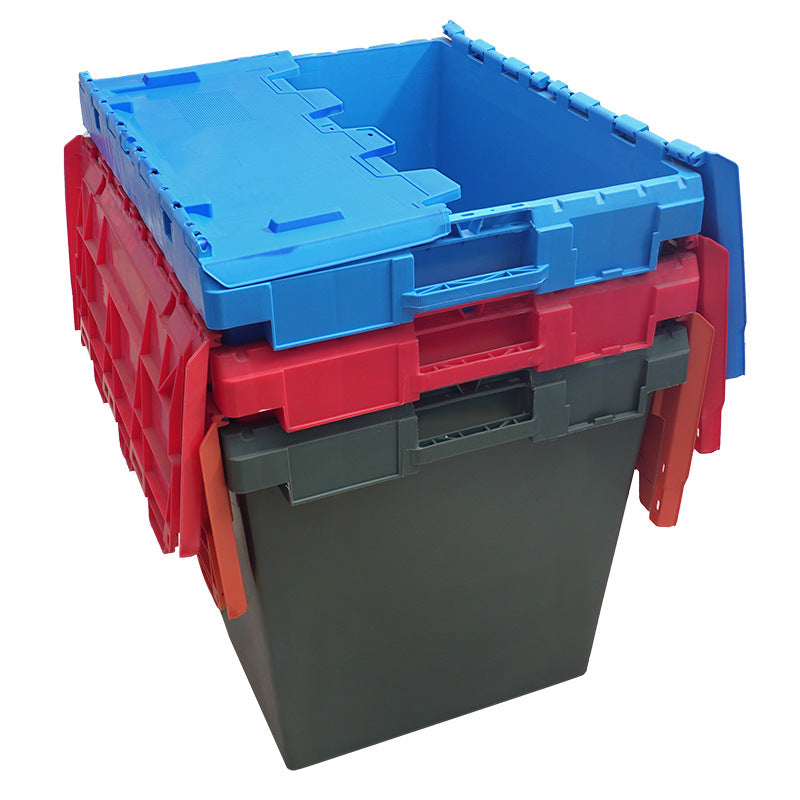 Inclined turnover box Blue plastic transportation turnover box with lid Sealed medical storage box Factory wholesale