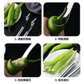 Stainless steel chili pepper corer - home & commercial use - green pepper seed remover - bitter melon hollowing tool - chili pepper de-seeder