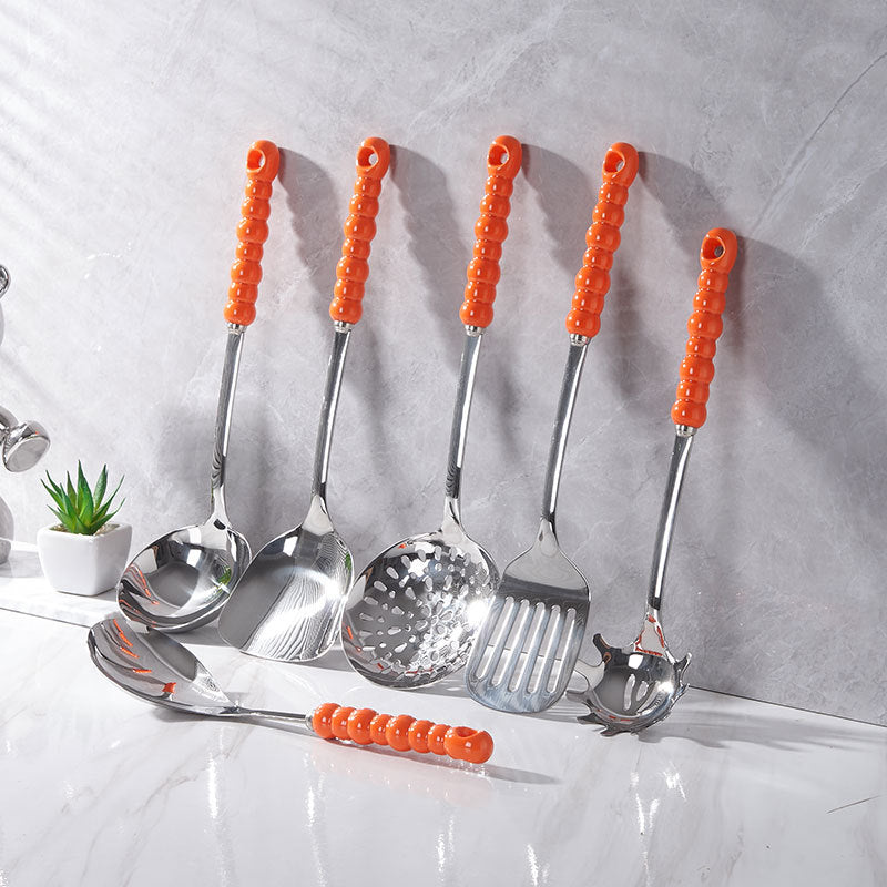 New year's stainless steel kitchen utensil set - premium 7-piece set including soup ladle, spatula, and skimmer - wholesale for home cooking