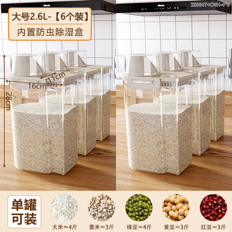 Grain storage box food grade for home kitchen noodles flour beans rice bucket food grade sealed storage