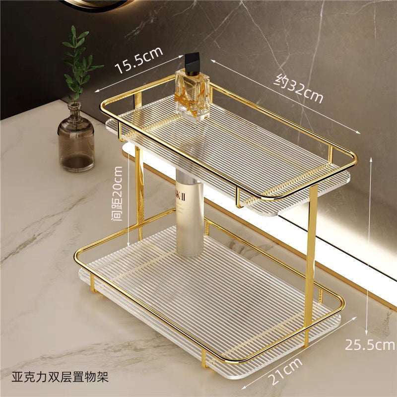 Light Luxury Cosmetics Shelf Cosmetics Storage Box Desktop Countertop Dressing Rack Skin Care Products Storage Box Storage Rack