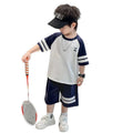 Boys' summer tracksuit set  new style short sleeve shorts cool & stylish little boy breathable fashionable two-piece trendy outfit