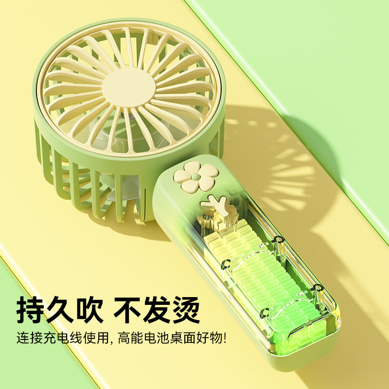 Mini handheld fan usb rechargeable outdoor mini portable student handheld portable desktop silent small fan