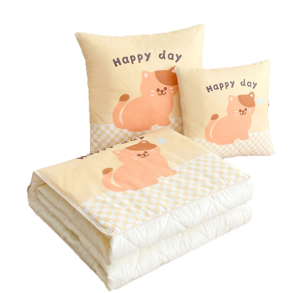 Cartoon pillow quilt dual-purpose pillow lunch break cushion dormitory office cushion single brushed air-conditioning pillow quilt