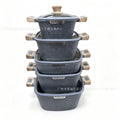 Granite 5pcs cookware suit non-stick pan complete set for home flats pot frying soup pot cross-border festival gifts
