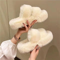 4cm platform slippers - white, size 40-41