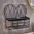Bathroom decorative shelf wall mount - toilet paper, hair dryer, and cosmetic organizer for vanity - no drilling required