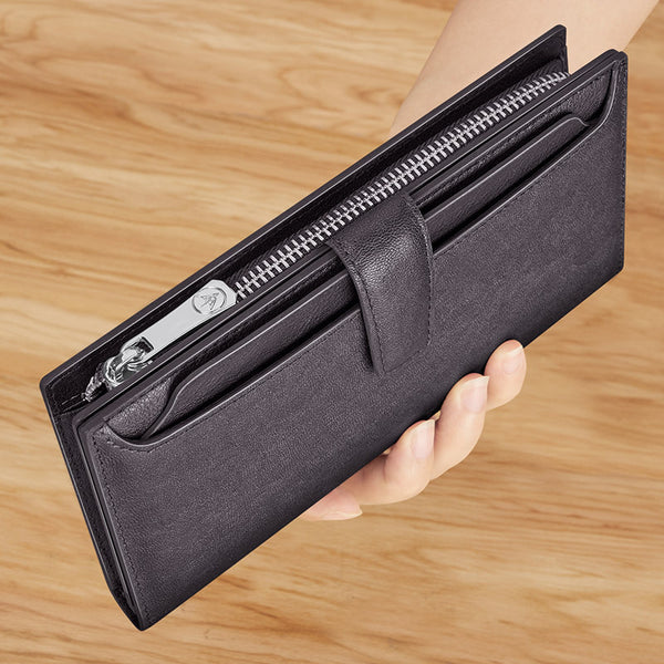 Emperor Paul Long Wallet Men's Premium Sense Large Capacity Simple Card Bag Leather Wallet Business Commuter Handbag