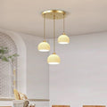 Modern minimalist dining room pendant light - creamy new style  - trending online - perfect for dining tables, bedrooms, studies, and bar counters - glass pendant lamp