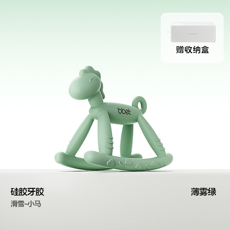 Teether baby teething stick food grade silicone soothing anti-eating hand toy handy gadget baby bite gum uv dustproof