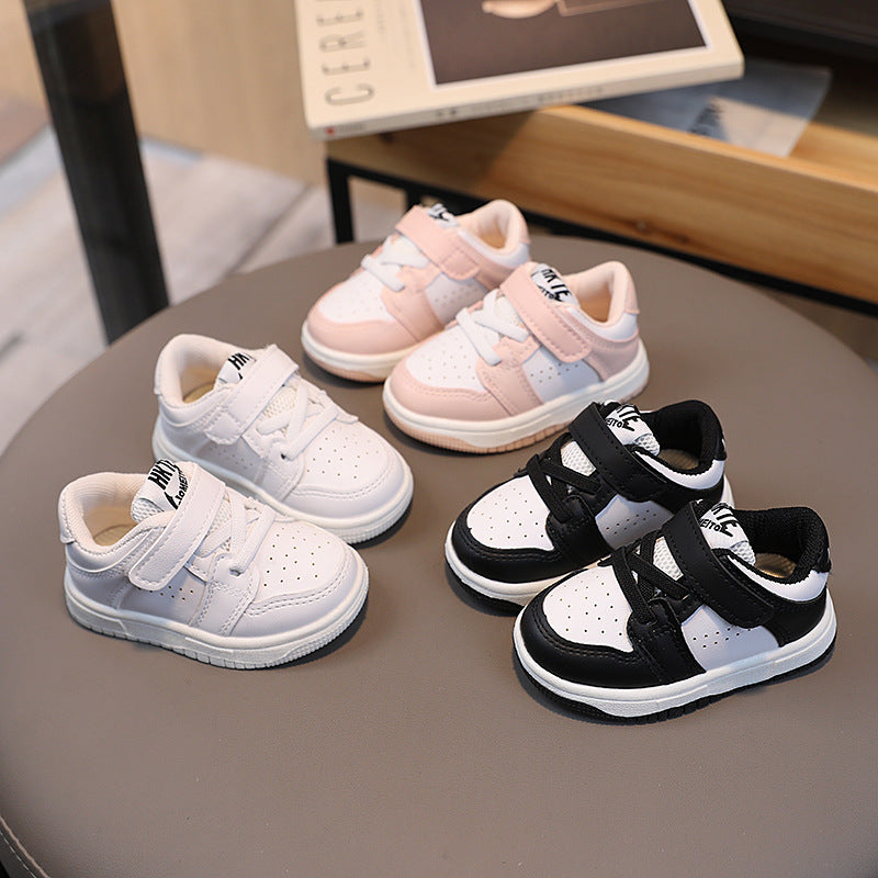 Kids' athletic shoes - boys' and girls' sneakers -  spring/autumn korean style panda white boys' baby shoes - single shoes - first walking shoes