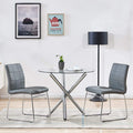 tempered glass dining table - minimalist modern casual reception hall round table - negotiation table - reception table