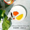 Ins scandinaviancasual style grids geometric fragments creative design color block paint tray stylish color ceramic tray