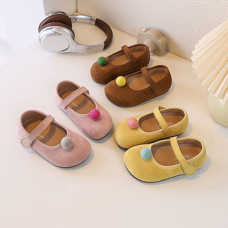 Ready-to-ship adorable cartoon birkenstock-style shoes for little girls, korean fashion princess shoes, soft-soled moccasins, cloth shoes, baby flats