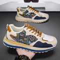 Men's shoes 2025 new spring collection: versatile canvas sneakers with hidden wedge heel, chunky sole, trendy athletic casual style, and dad shoes