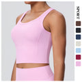 New shockproof, push-up, fixed-cup yoga top - women's barely-there outdoor sports bra for running, fitness, and beautiful back support