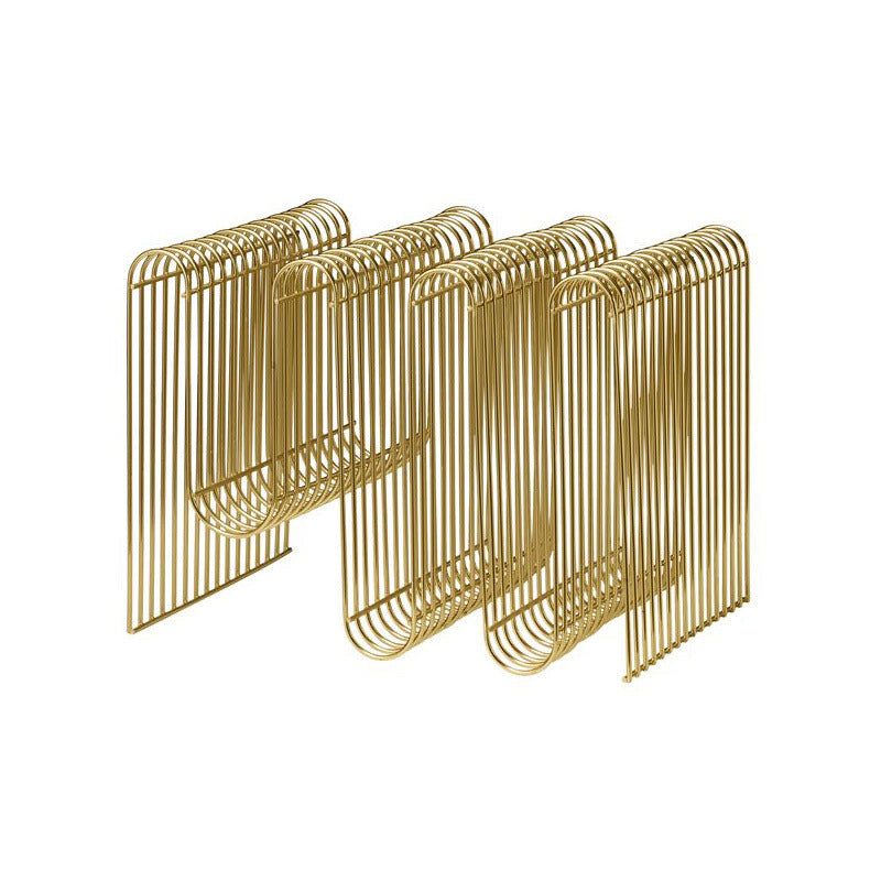 Metal line table newspaper magazine rack accessible luxuryclassy book rack soft sofa table geometric floor stand tea table