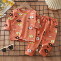 Kids' pajama set spring lycra cotton baby underwear boys' loungewear girls' thermal underwear children's clothing wholesale
