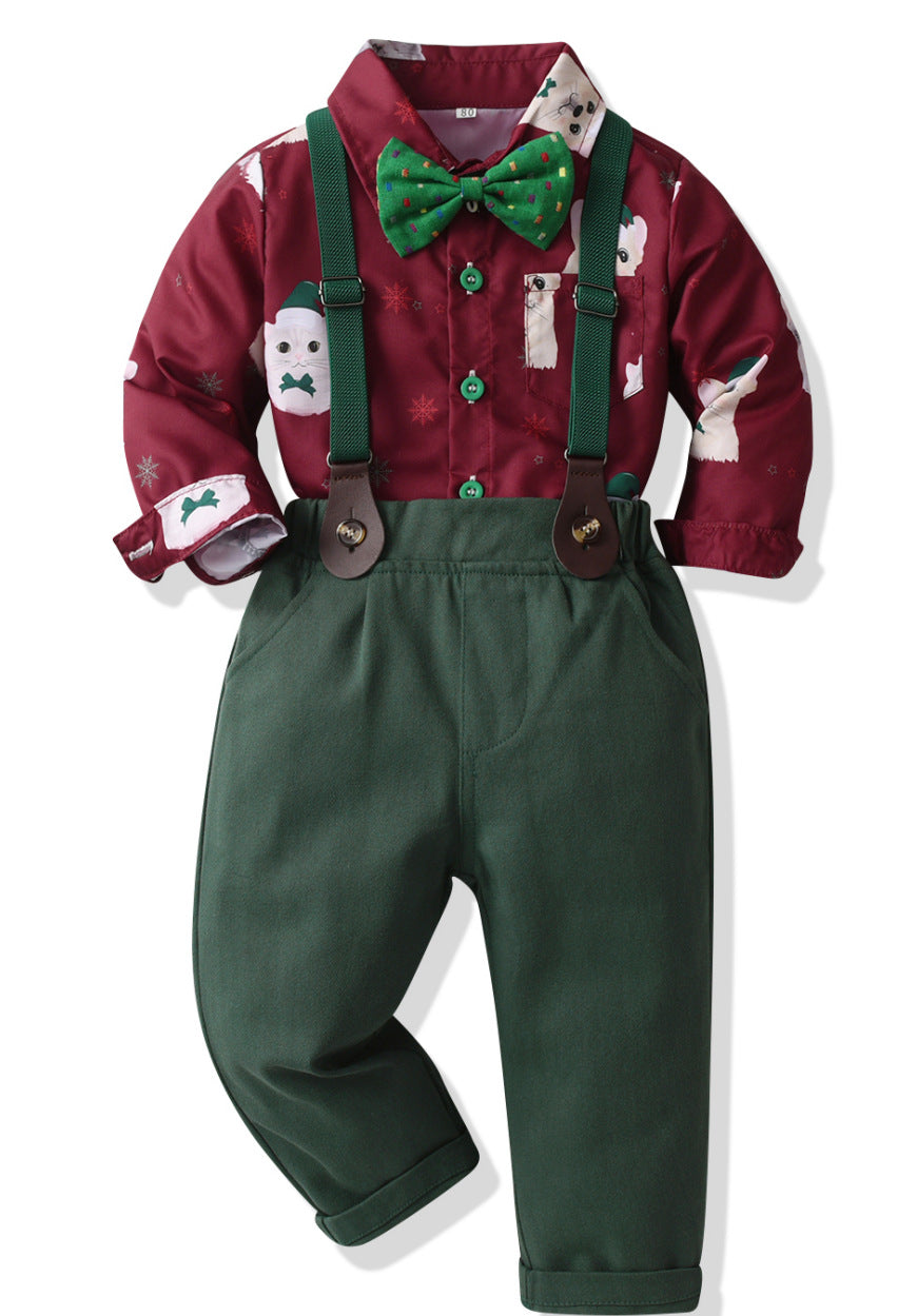 Kids autumn clothing men's clothing export children's clothing boys gentleman's first birthday dress flower girl performance clothes baby autumn suit