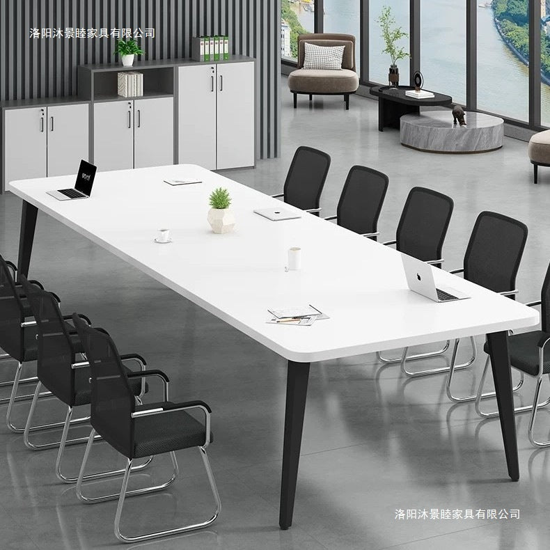 Minimalist modern conference table, long table, small meeting room training table, simple workstation, office desk and chair set